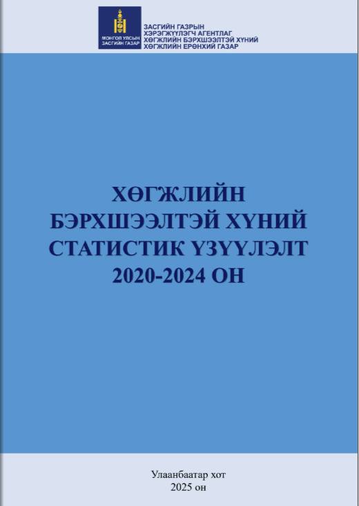 ХӨГЖЛИЙН БЭРХШЭЭЛТЭЙ ХҮНИЙ 2020 - 2024 ОНЫ СТАТИСТИК ҮЗҮҮЛЭЛТ - ЭМХЭТГЭЛ 